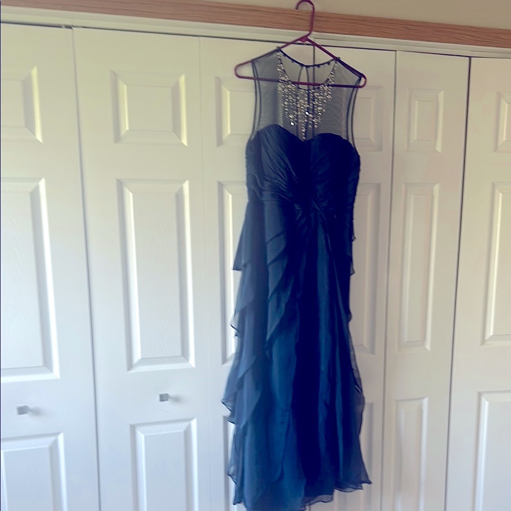 Elegant Navy Blue Evening Dress